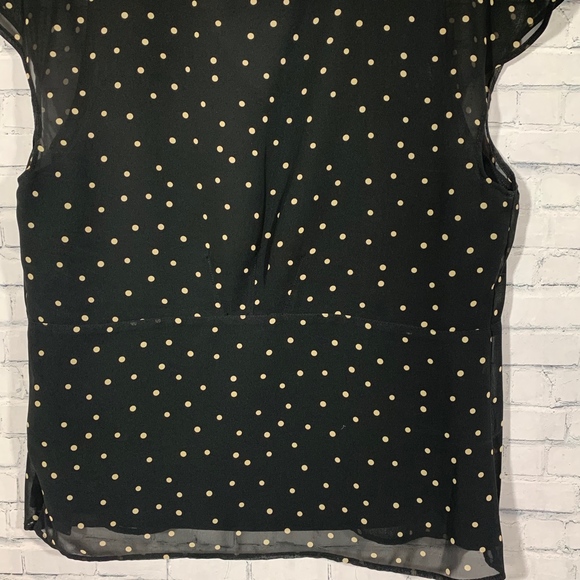 Apostrophé Black/Cream Polka Dot SS Top Size 12 - Picture 6 of 6